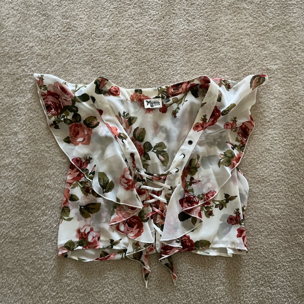 Show Me Your Mumu Treasure Lace-Up Top in Rosie Posie